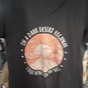 Black Graphic T-Shirt with Desert Print